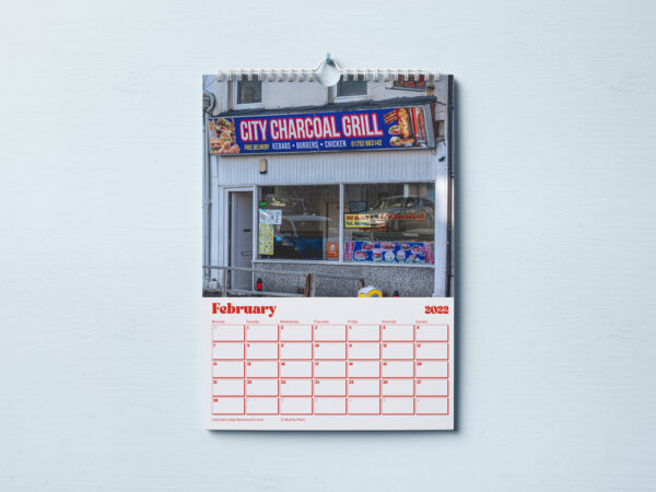 Inside of Kebab Shops of Plymouth Calendar 2022 - Showing City Charcoal Grill